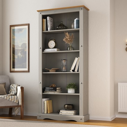 Corona bücherregal grau groß - bücherregal,